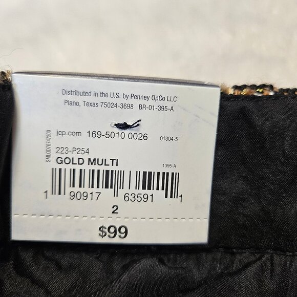 Worthington X Jason Bolden Women's Gold Multi Tweed Pants Size 2 - Picture 5 of 9